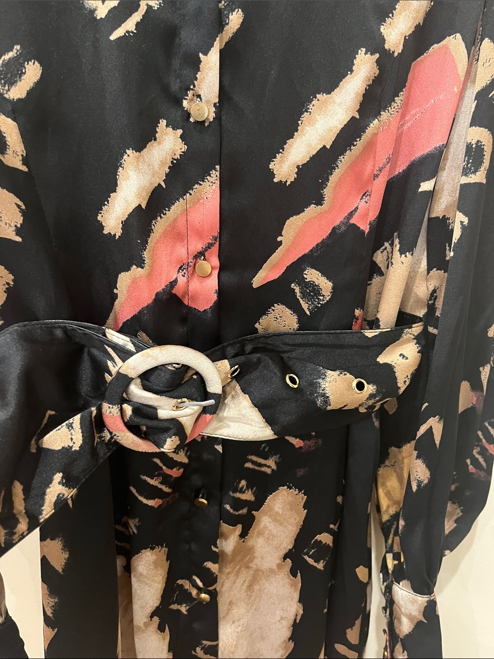 NWT Fashion Nova Avita Satin Shirt Dress - Picture 4 of 8